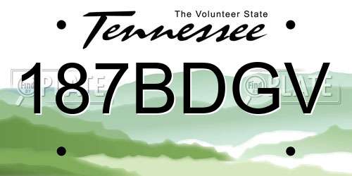 187BDGV Tennessee License Plate