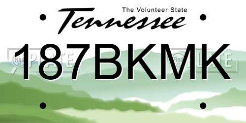 187BKMK Tennessee License Plate