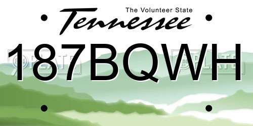 187BQWH Tennessee License Plate