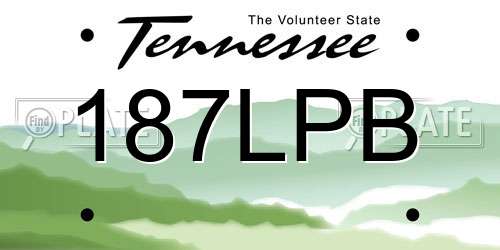 187LPB Tennessee License Plate