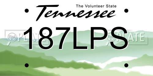 187LPS Tennessee License Plate
