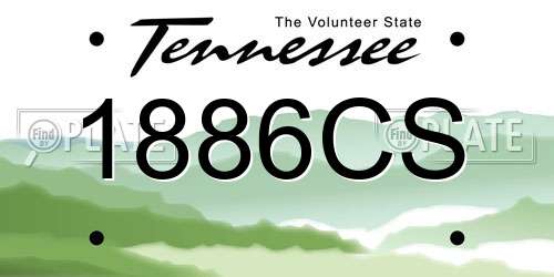 1886CS Tennessee License Plate