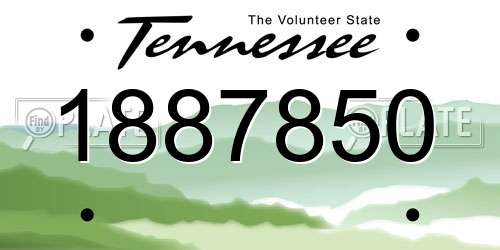 1887850 Tennessee License Plate