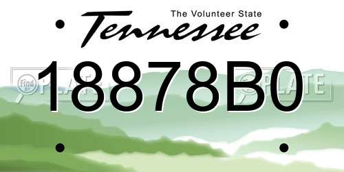 18878B0 Tennessee License Plate