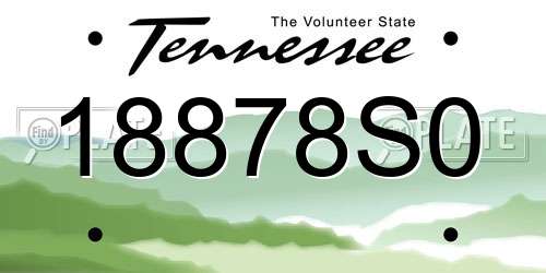 18878S0 Tennessee License Plate