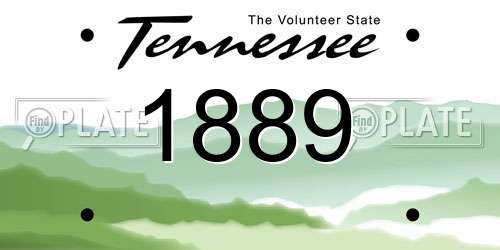 1889 Tennessee License Plate