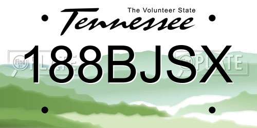 188BJSX Tennessee License Plate