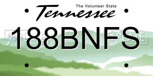 188BNFS Tennessee License Plate