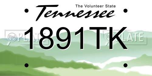 1891TK Tennessee License Plate