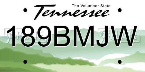 189BMJW Tennessee License Plate