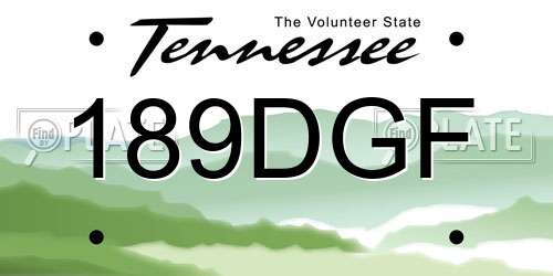 189DGF Tennessee License Plate