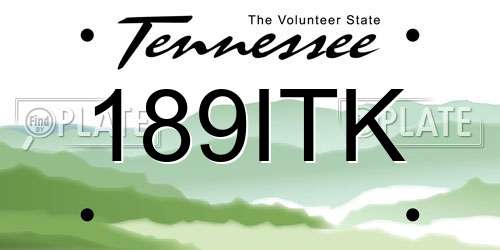 189ITK Tennessee License Plate