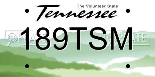 189TSM Tennessee License Plate