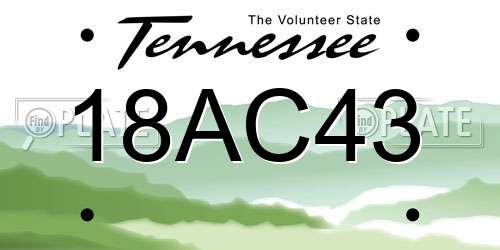 18AC43 Tennessee License Plate