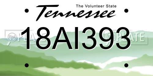 18AI393 Tennessee License Plate