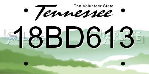 18BD613 Tennessee License Plate