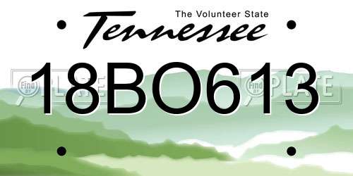 18BO613 Tennessee License Plate