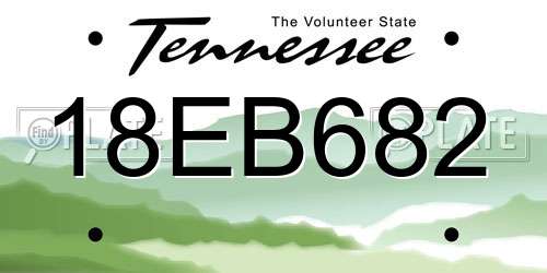 18EB682 Tennessee License Plate