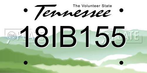 18IB155 Tennessee License Plate