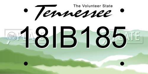 18IB185 Tennessee License Plate