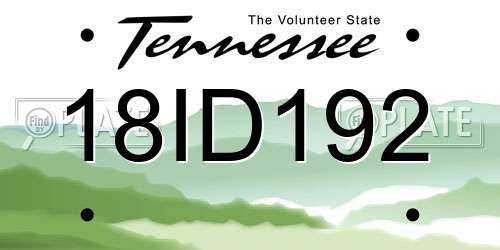 18ID192 Tennessee License Plate