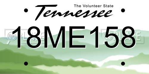 18ME158 Tennessee License Plate