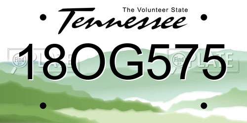18OG575 Tennessee License Plate