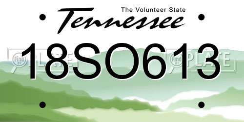 18SO613 Tennessee License Plate