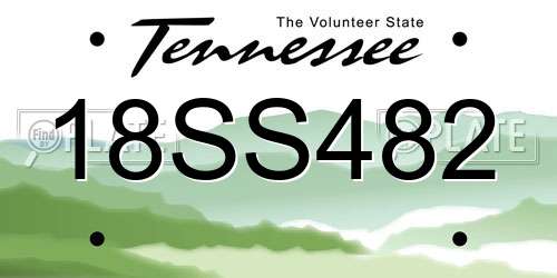 18SS482 Tennessee License Plate