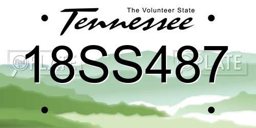 18SS487 Tennessee License Plate