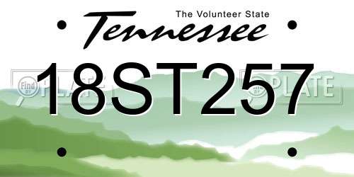18ST257 Tennessee License Plate