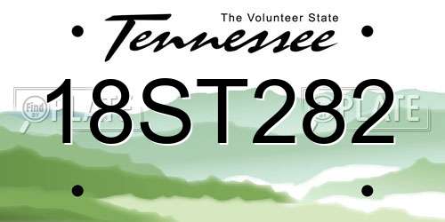 18ST282 Tennessee License Plate