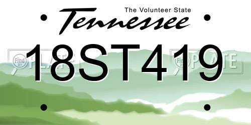 18ST419 Tennessee License Plate