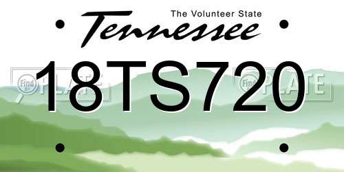 18TS720 Tennessee License Plate