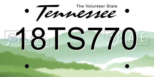 18TS770 Tennessee License Plate