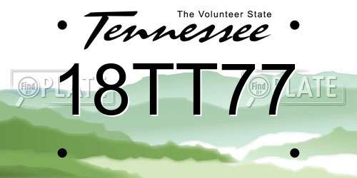18TT77 Tennessee License Plate