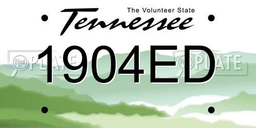 1904ED Tennessee License Plate