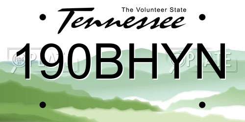 190BHYN Tennessee License Plate