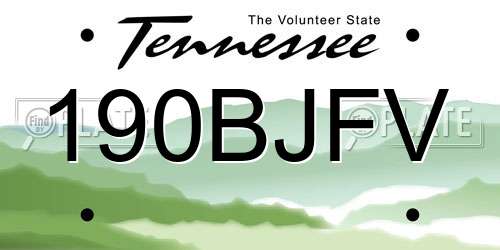190BJFV Tennessee License Plate