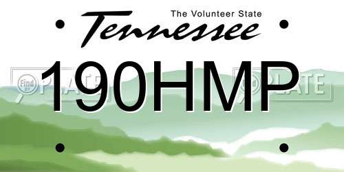190HMP Tennessee License Plate