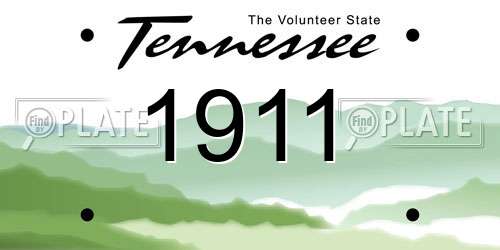 1911 Tennessee License Plate
