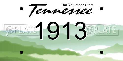 1913 Tennessee License Plate