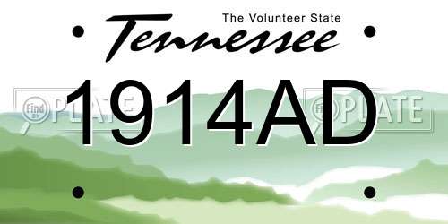 1914AD Tennessee License Plate