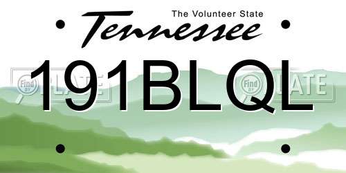 191BLQL Tennessee License Plate