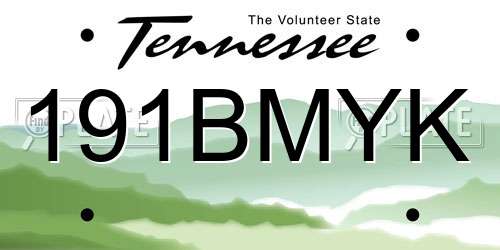 191BMYK Tennessee License Plate