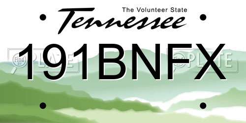 191BNFX Tennessee License Plate