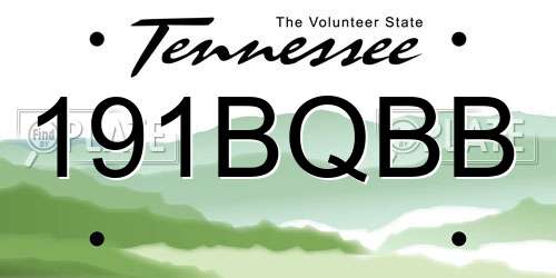 191BQBB Tennessee License Plate