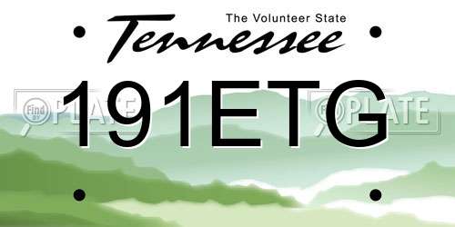 191ETG Tennessee License Plate