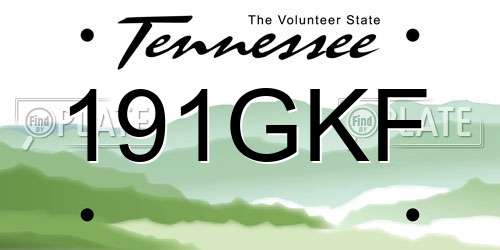 191GKF Tennessee License Plate