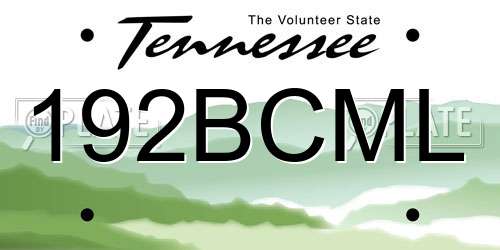 192BCML Tennessee License Plate